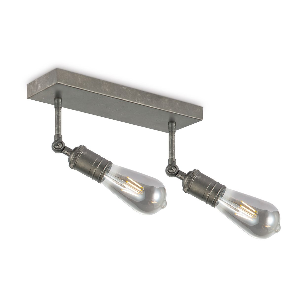 Home Sweet Home Spy Opbouwspot 2L – Stoere Grijze Metallic LED‑plafondlamp