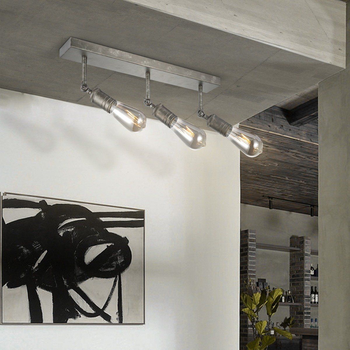 Home Sweet Home Spy Opbouwspot 3L Burned Metal – Dimbare LED Plafond- en Wandverlichting