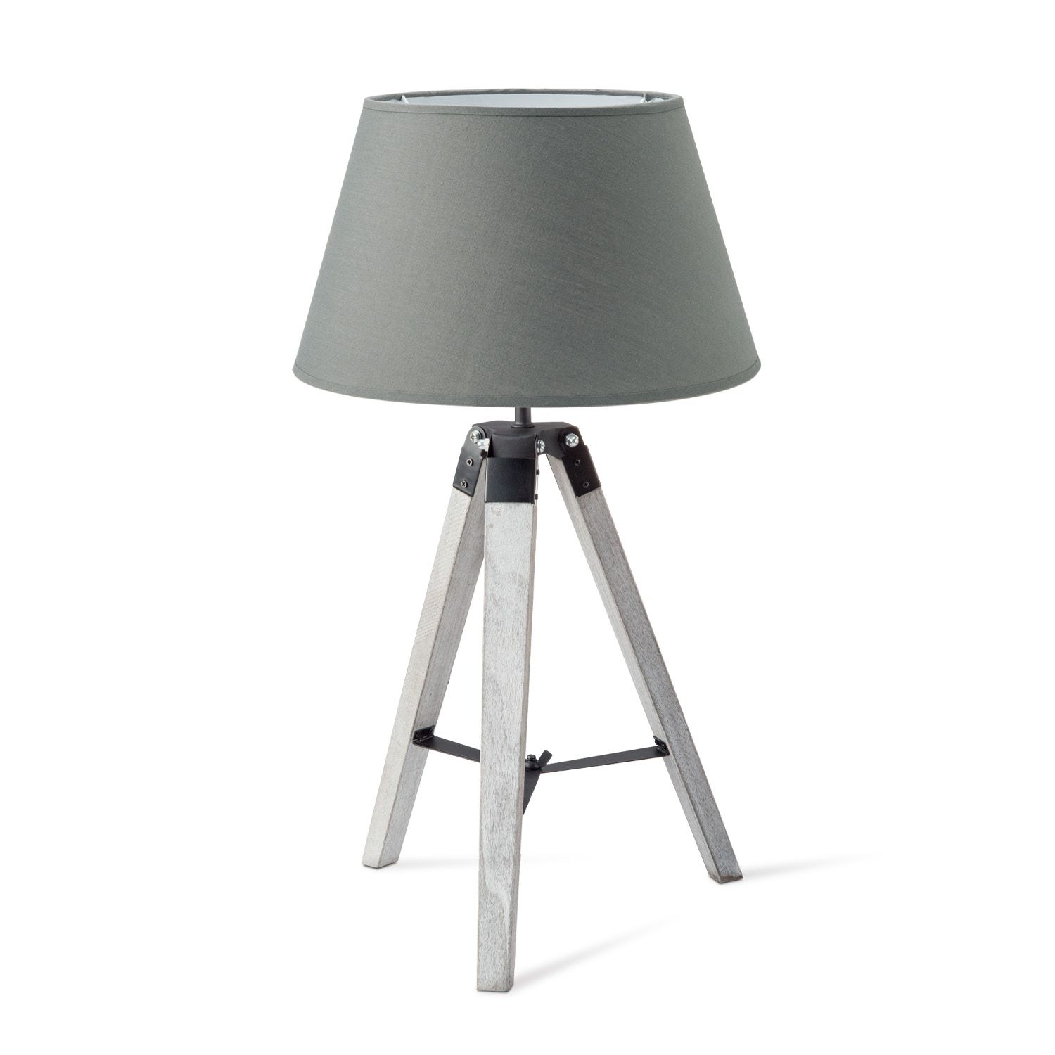 Home Sweet Home tafellamp Dia met lampenkap Largo – strakke driepoot in wit & grijs