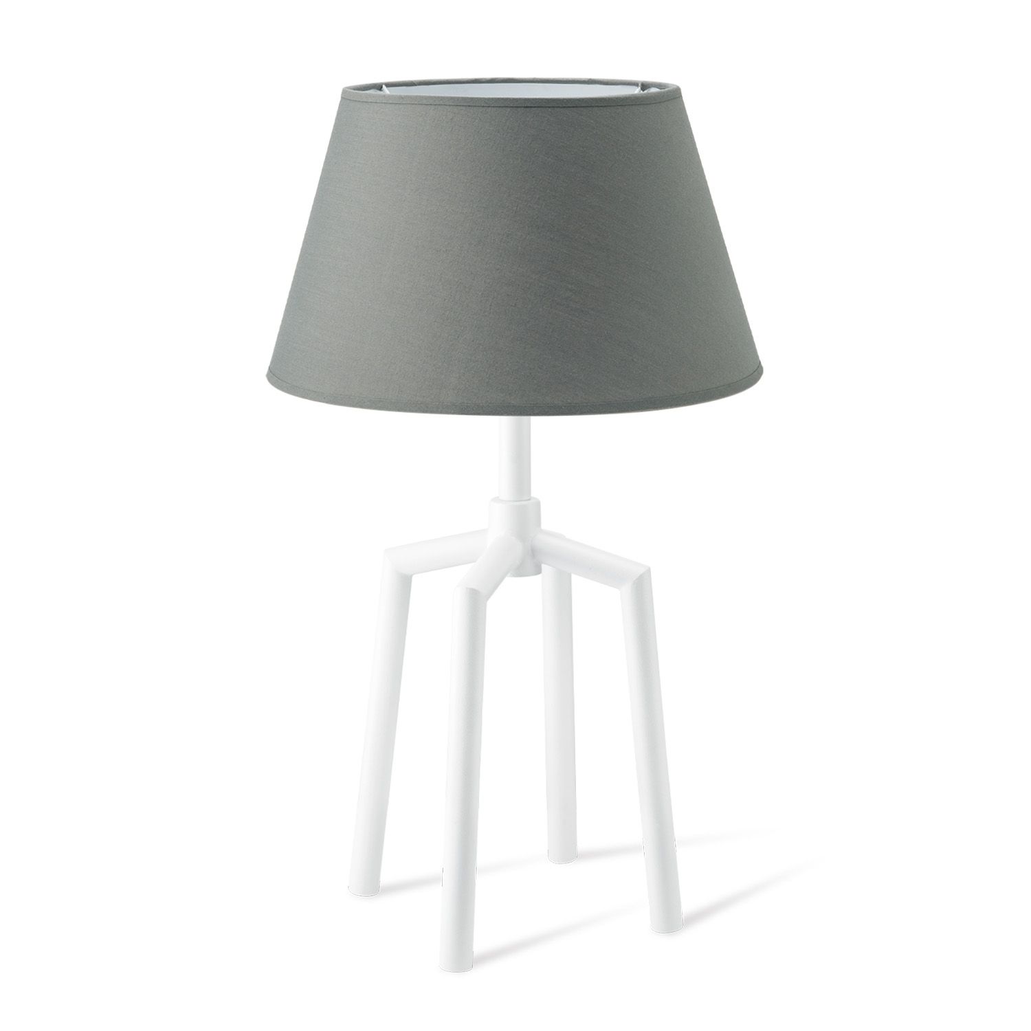 Home sweet home tafellamp Spinn met witte kap – moderne elegantie in grijs