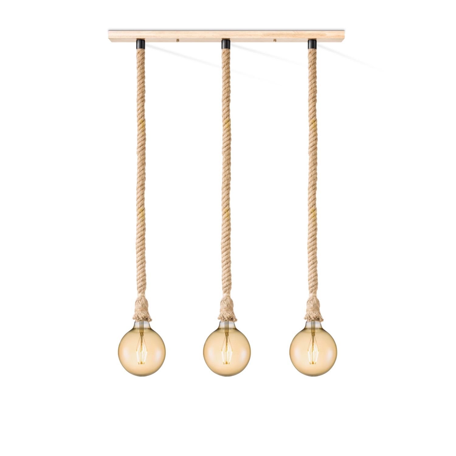 Home Sweet Home touw hanglamp Leonardo 3L Globe – amber