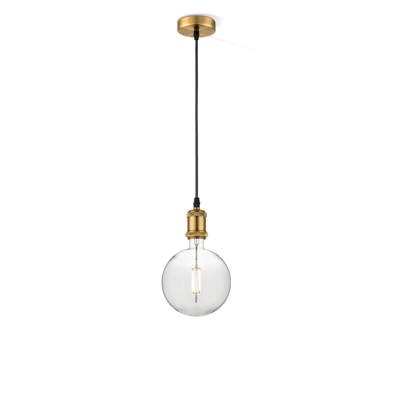 Home Sweet Home Vintage Globe Hanglamp G180 – Brons & Helder