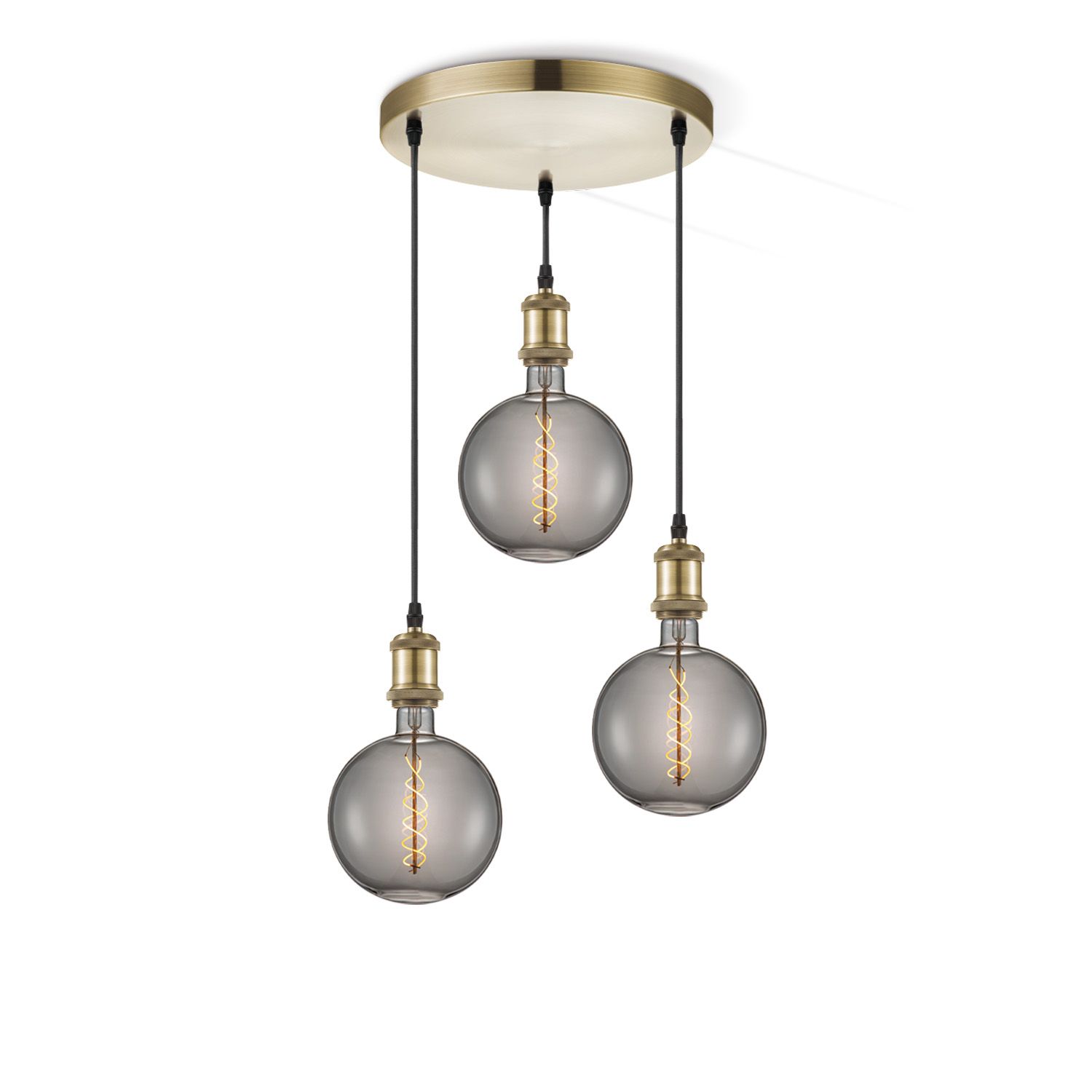 Home Sweet Home – Vintage Hanglamp in Brons met 3 Lichtbronnen