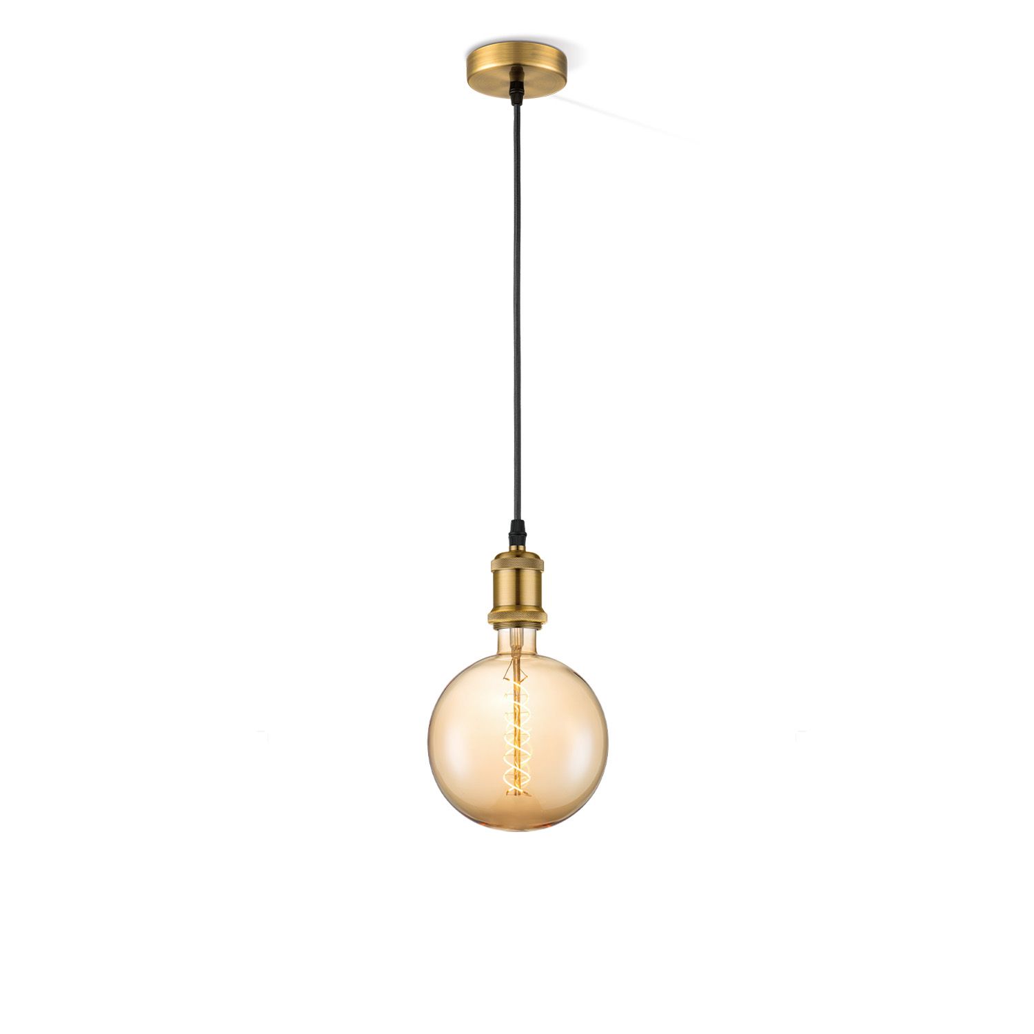 Home Sweet Home Vintage Spiraal Hanglamp G180 – Brons & Amber
