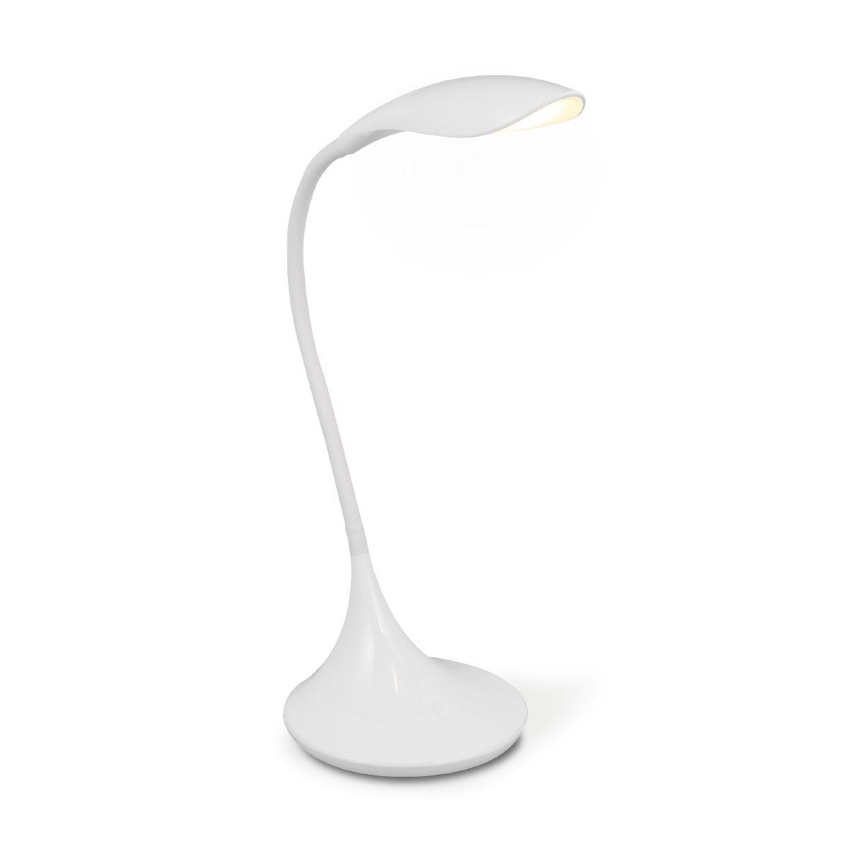 Home Sweet Home Wing LED Bureaulamp – Glanzend Wit Design met Aanraakbediening