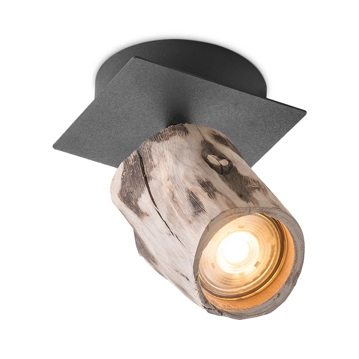 Home Sweet Home Wood – Zwarte LED Opbouwspot voor Landelijke Interieurs
