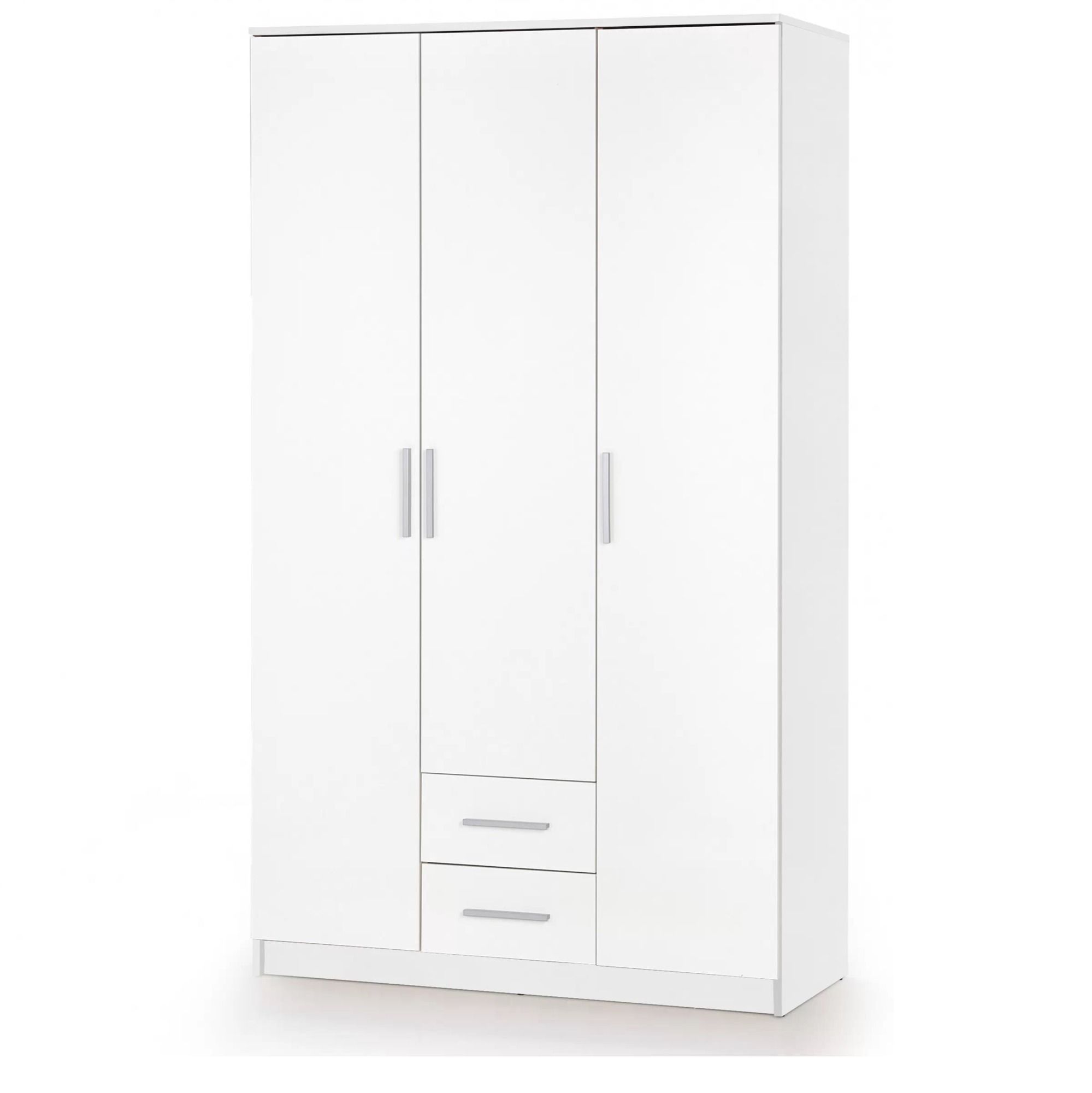 Hoogglans witte kledingkast Lima – 120 cm breed, ruime en stijlvolle opbergruimte
