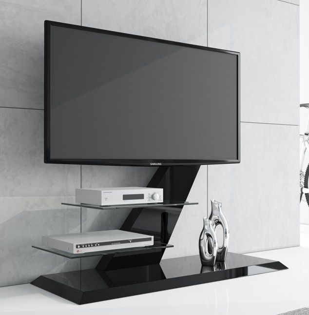 Hubertus Meble Vento TV‑meubel 110 cm – Hoogglans Zwart