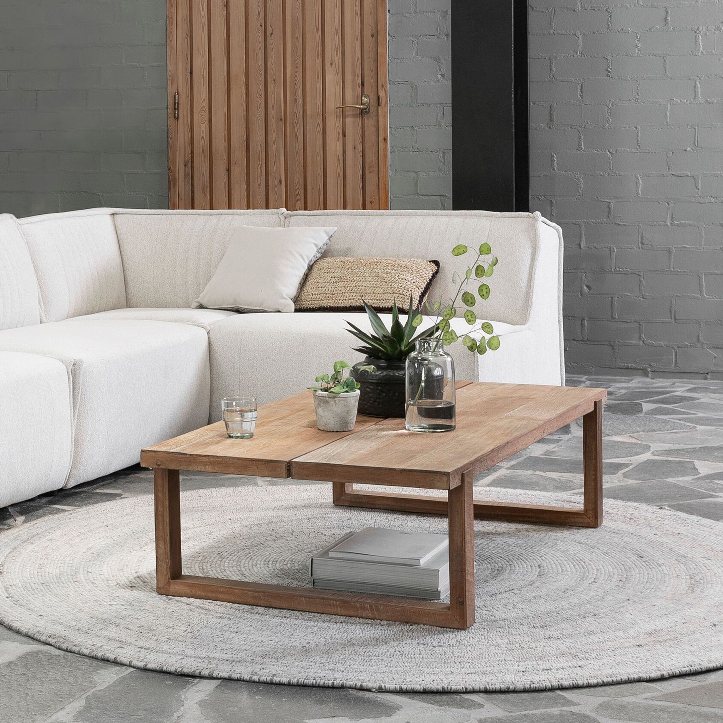 Icon Salontafel van Gerecycled Teakhout – DTP Home, 130 × 70 cm