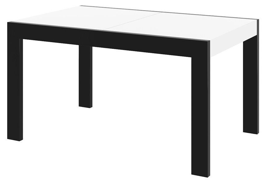 Imperia Uitschuifbare eettafel 140‑240 cm – Hoogglans wit met zwart