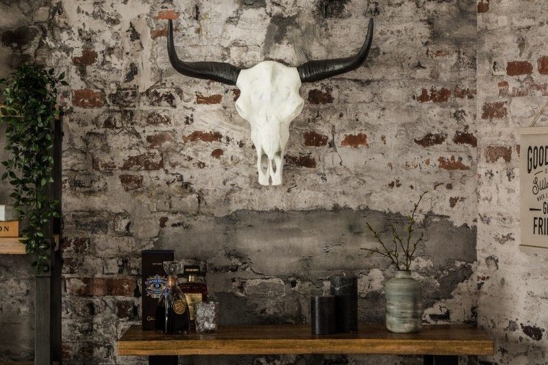 Imposante Buffelschedel EL TORO – Natuurlijke Massief Aluminium Decoratie (70 cm)