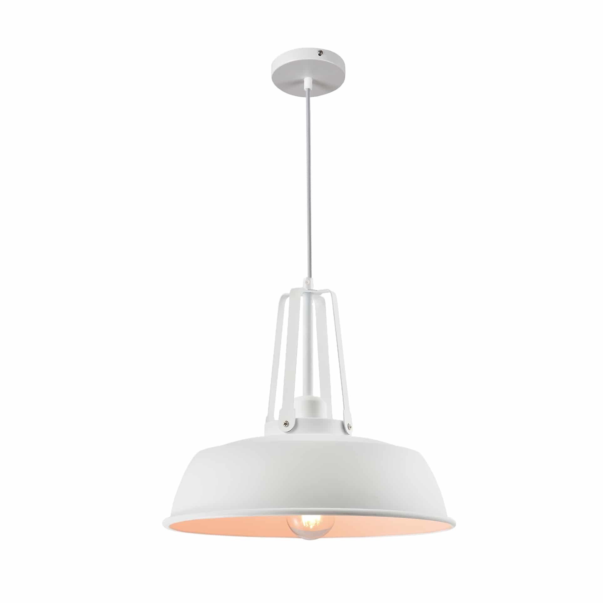 Industrieële QUVIO Hanglamp met Bolvormige Kap – 35 cm, Wit