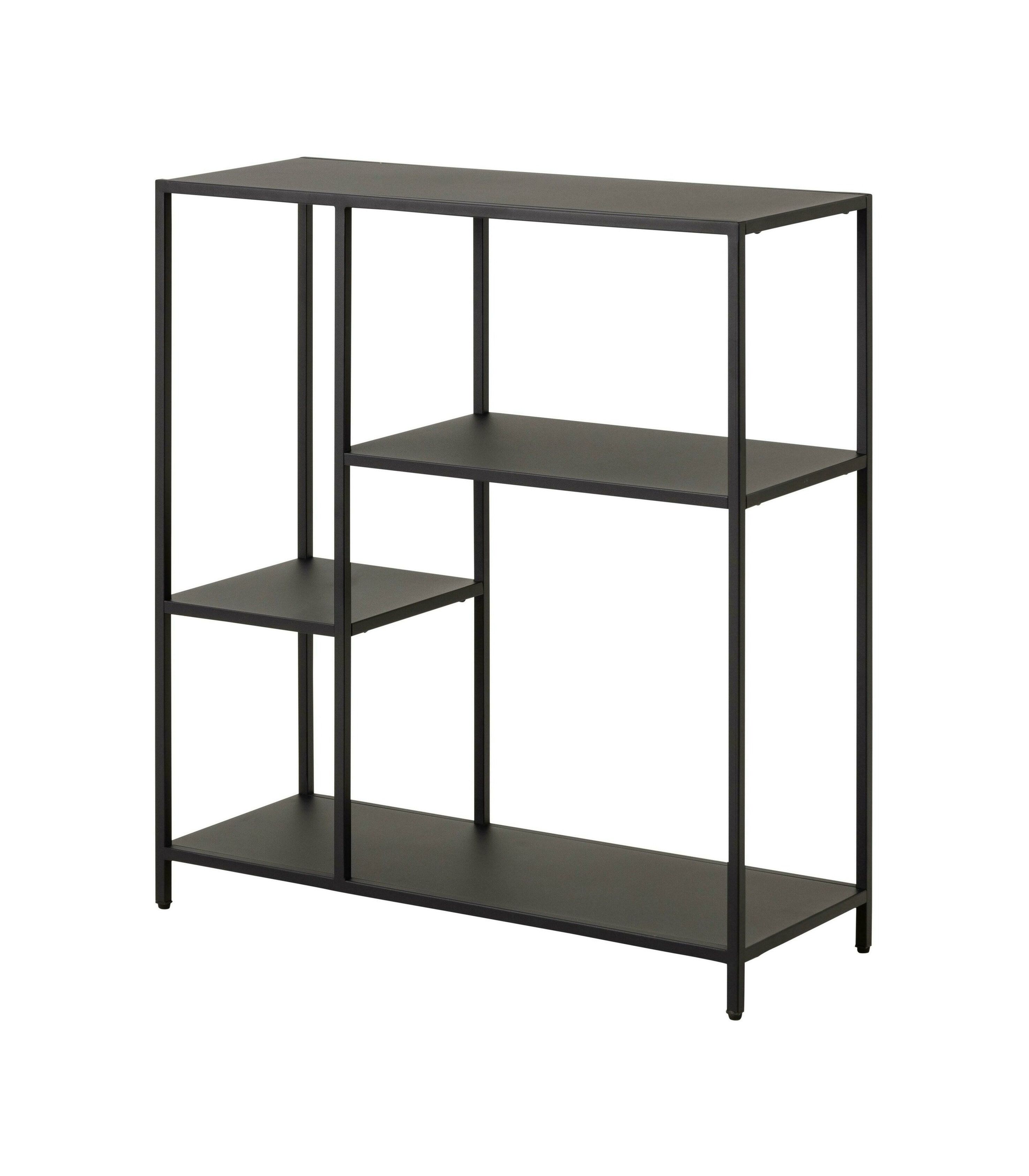 Industriële Black Bookcase Bendt Wandrek Lua – Stijlvolle Opbergruimte in Zwart Metaal