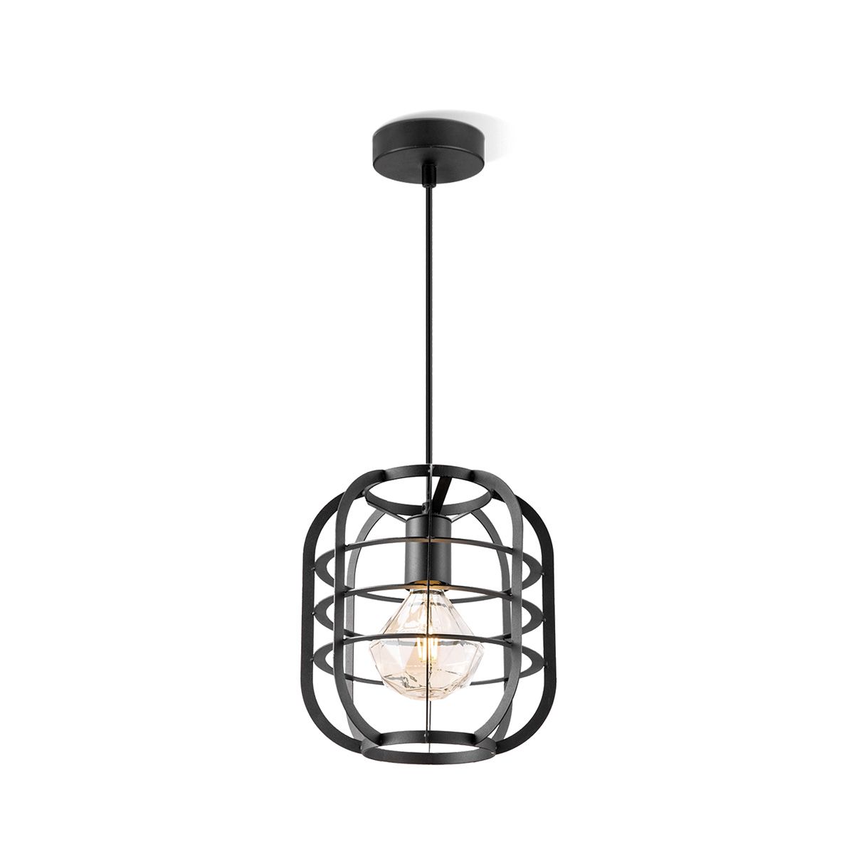 Industriële Elegantie: Nero Hanglamp 25 cm – Zwart