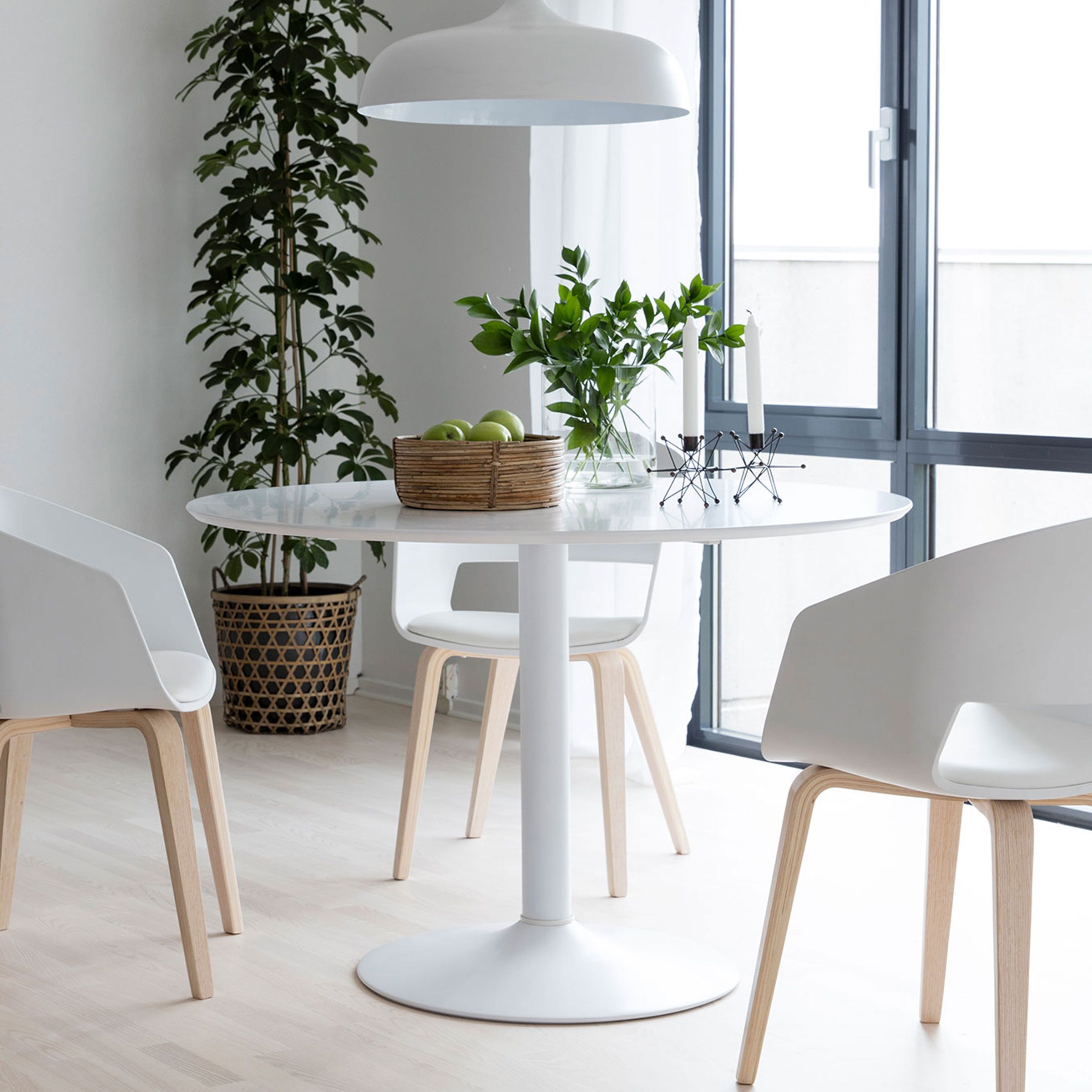 Interstil ronde eettafel Ibiza – Moderne witte tafel van 110 cm