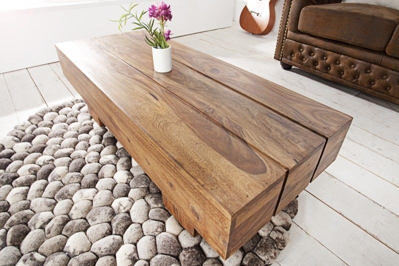 Invicta Interior BOLT Salontafel 100 cm – Massief Sheesham met Steenlook