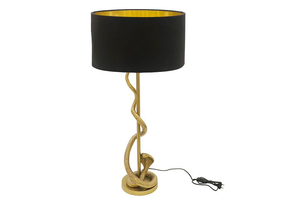 Invicta Interior COBRA Tafellamp 110 cm – Zwart en Goud