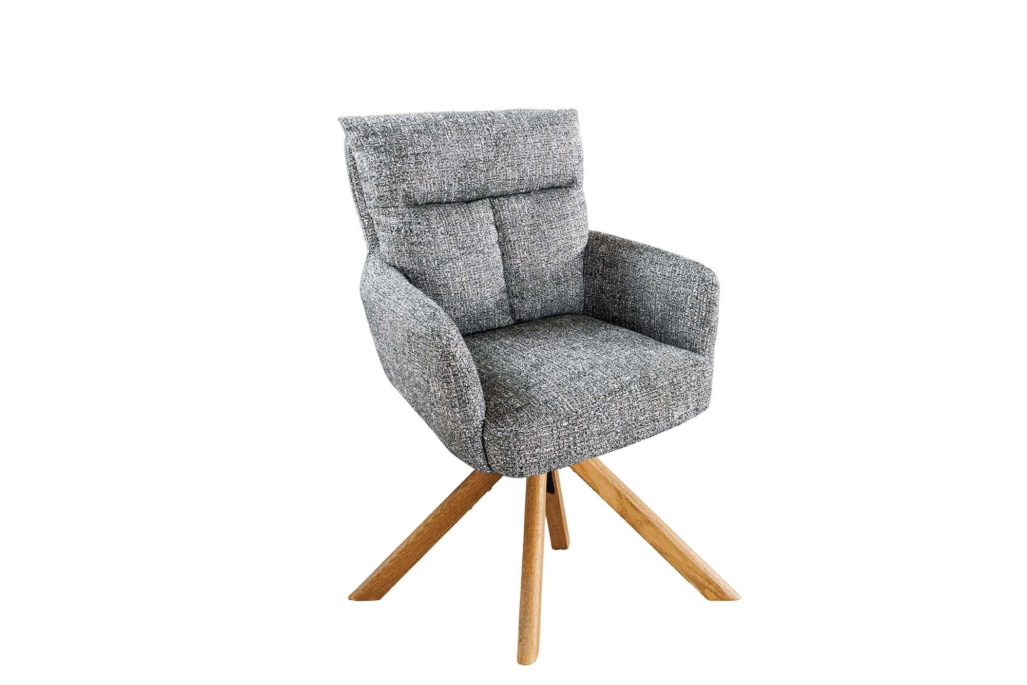 Invicta Interior Draaistoel BIG GEORGE 360° – Groene structuurstof & eikenhouten frame