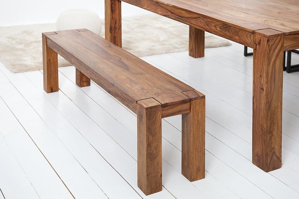 Invicta Interior MASSIEVE Sheesham Bank 160 cm – Tijdloos vakmanschap met unieke houtkorrel