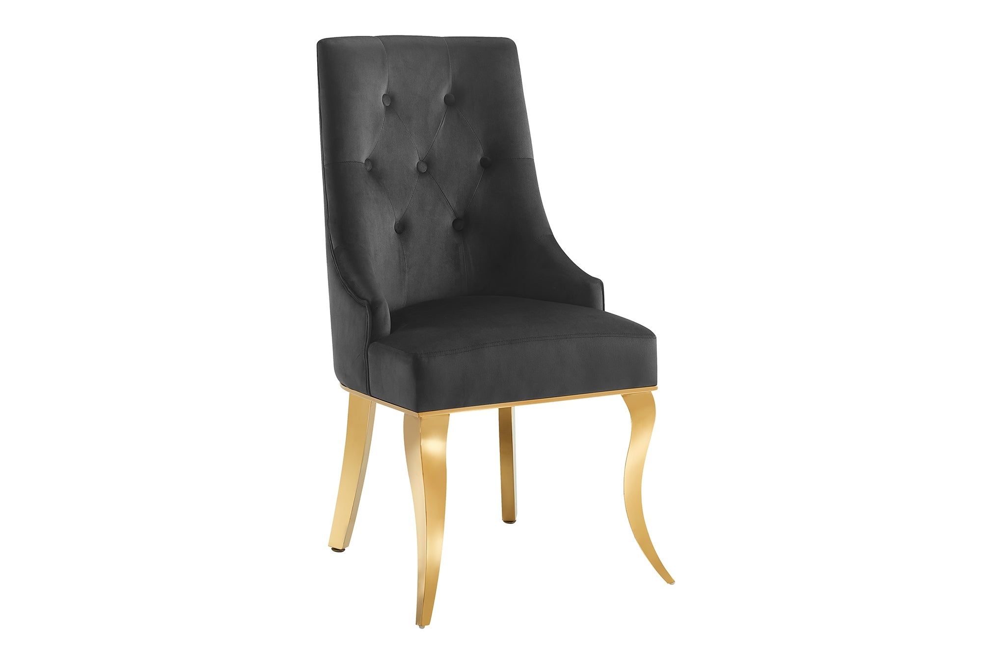 Invicta Interior MODERN BAROCK eetkamerstoel – luxe leeuwenkopgreep, goudfluweel & roestvrijstalen poten