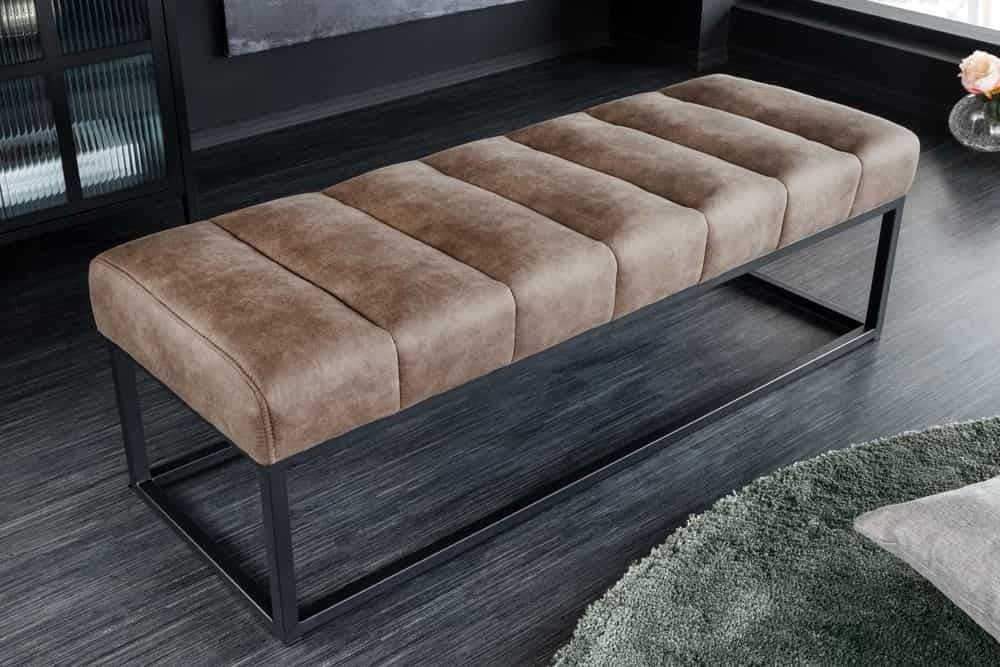 Invicta Interior PETIT BEAUTÉ – compacte vintage designbank 110 cm in taupe microvezel
