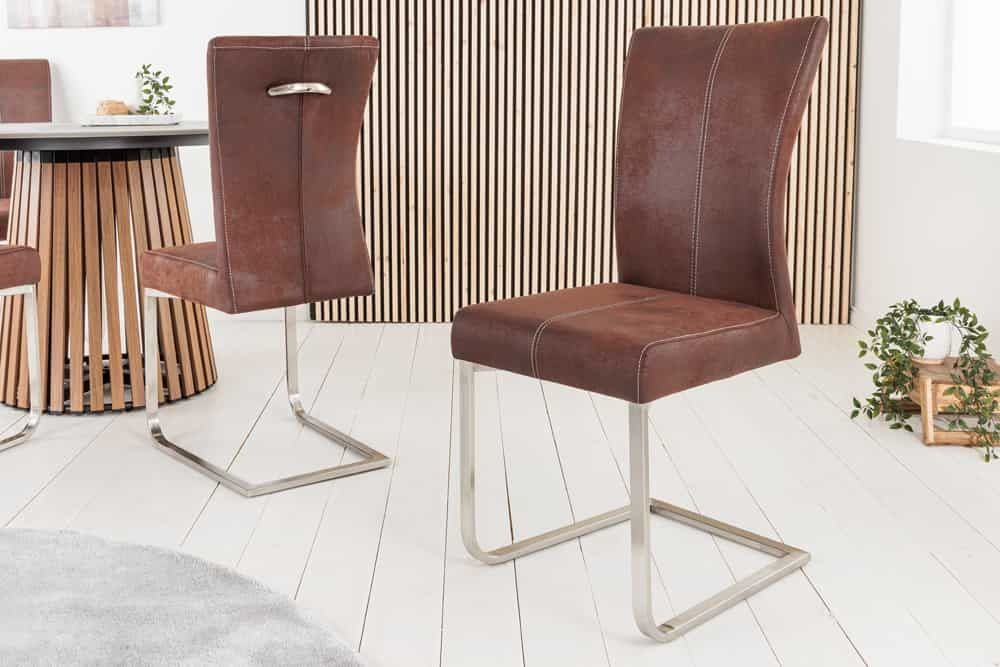 Invicta Interior Sledestoel Samson – Donker Koffie met roestvrijstalen frame en comforthandgreep
