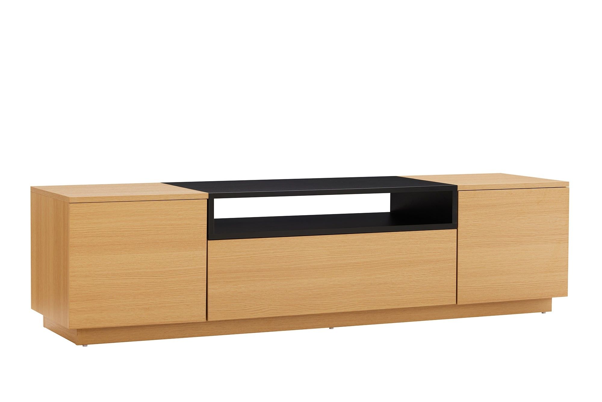 Invicta Interior TV‑bord LOFT 160 cm – Natuurzwarte, ruimtebesparend design