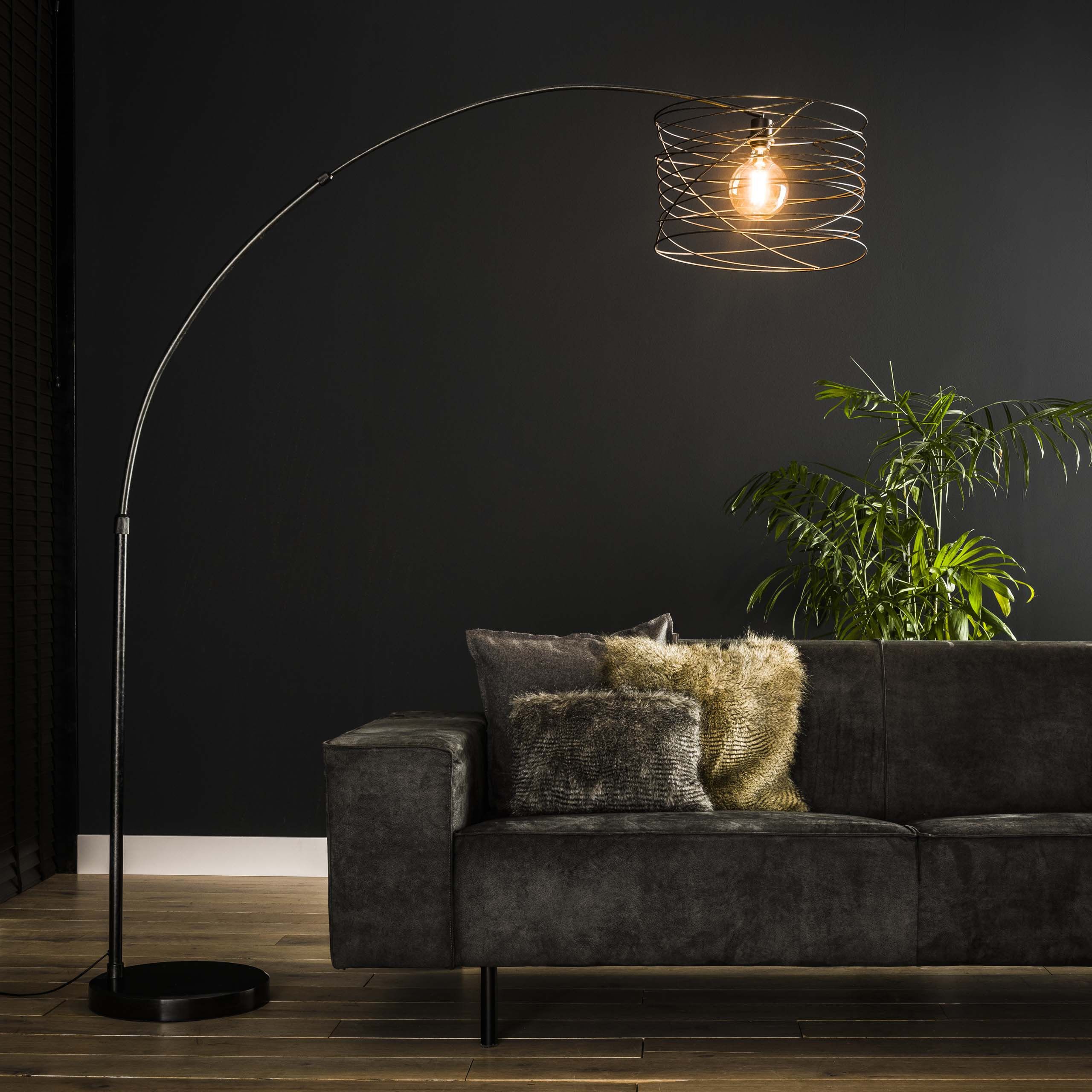 Jacklynn Charcoal vloerlamp – industriële elegantie voor elk interieur