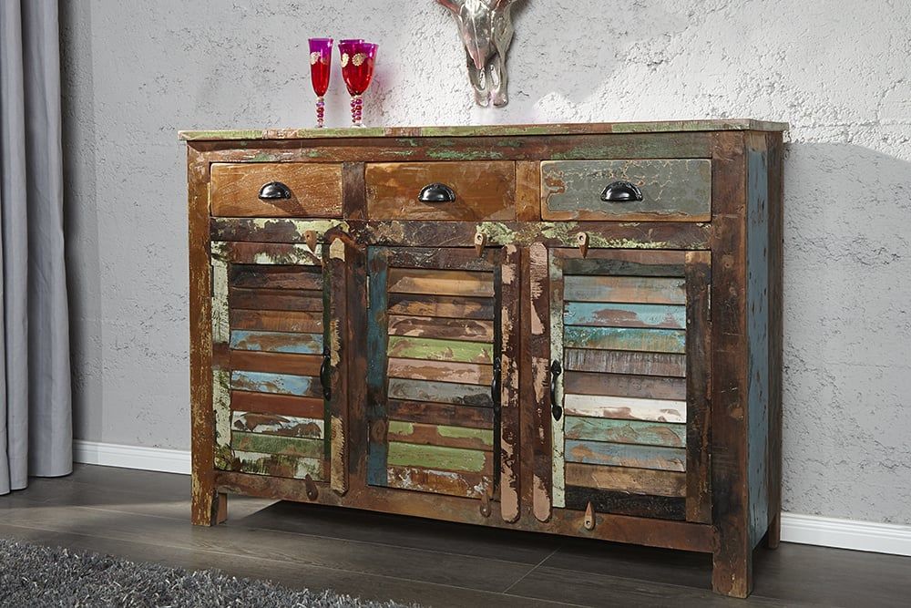 JAKARTA dressoir – 125 cm, gerecycled massief hout van vissersboten