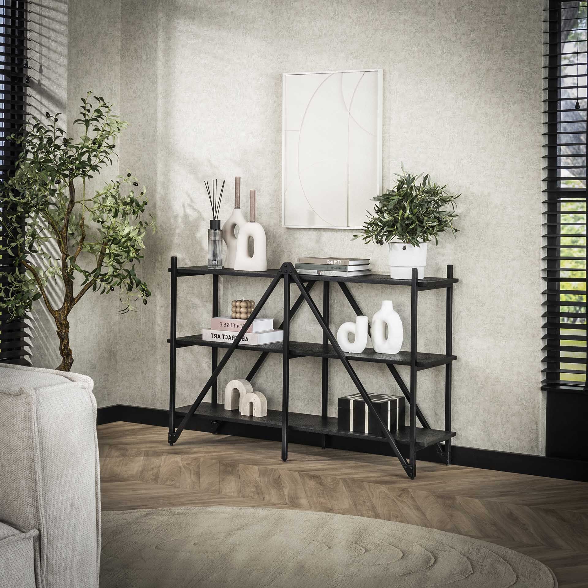 Jerrod Liquid Metal Wandrek – Moderne stijl in zwart, 85 × 130 cm