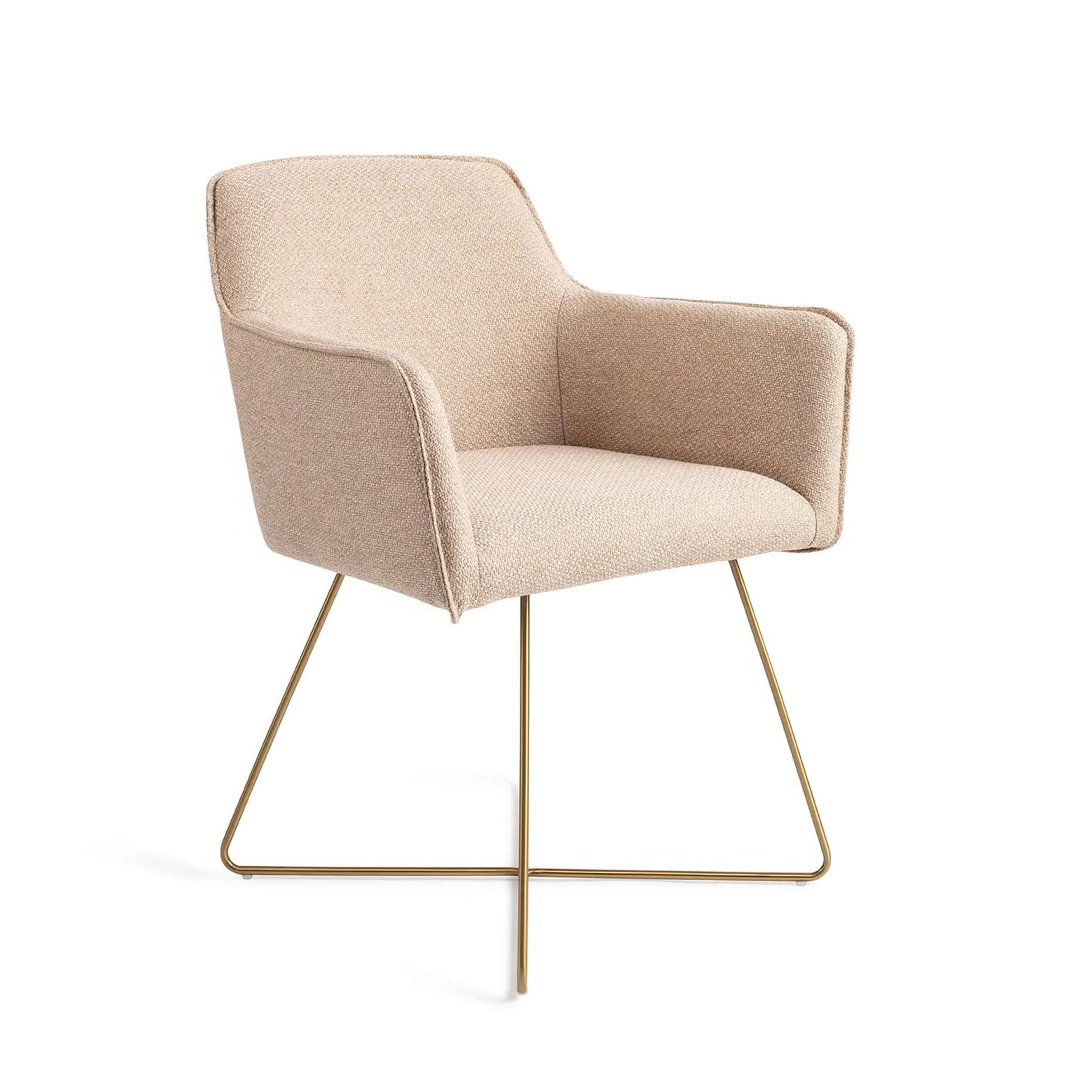 Jesper Home Hofu Cross Gold – Tijdloze eetkamerstoel in Wild Walnut