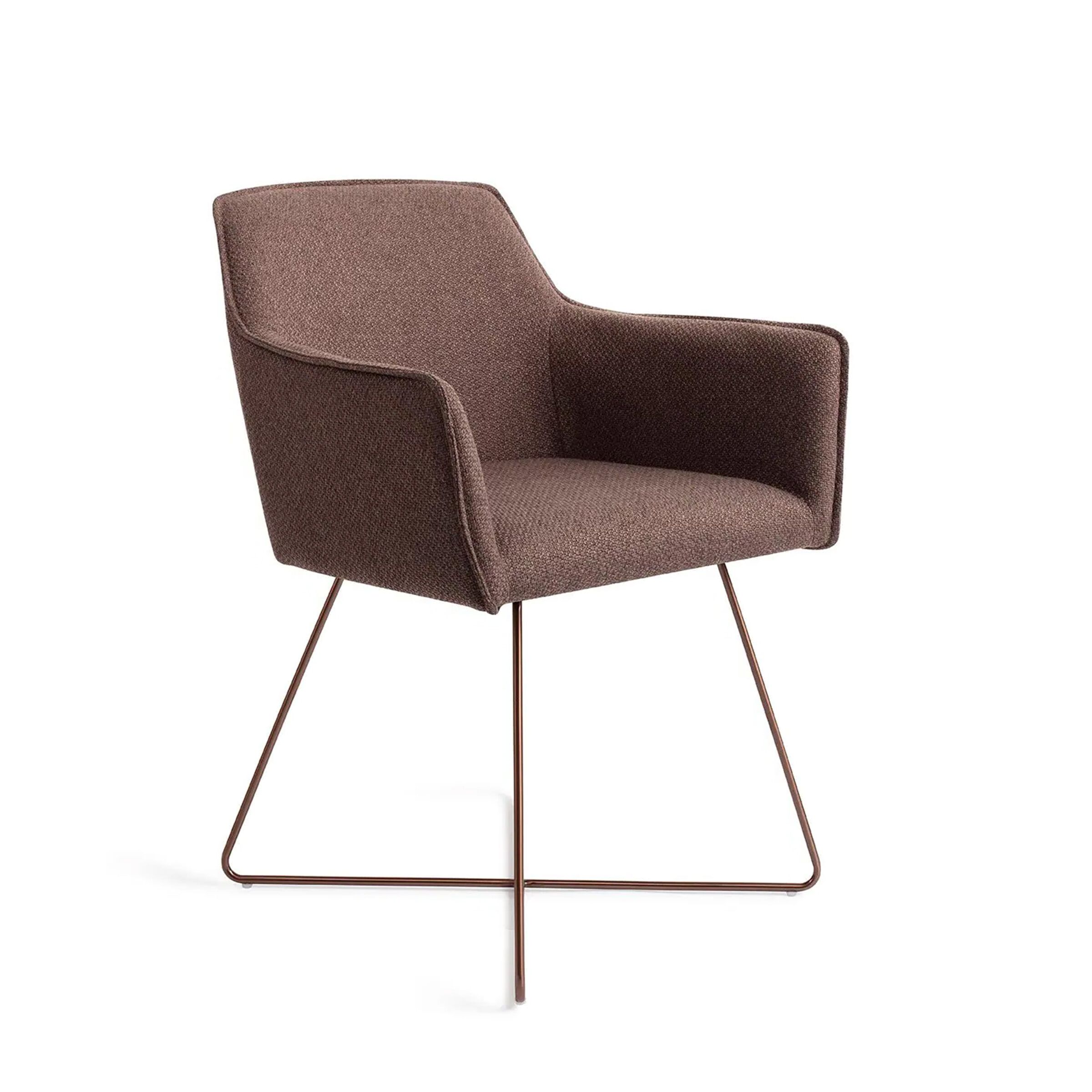 Jesper Home Hofu Eetkamerstoel – Comfort en stijl in Rose Gold & Potters Clay