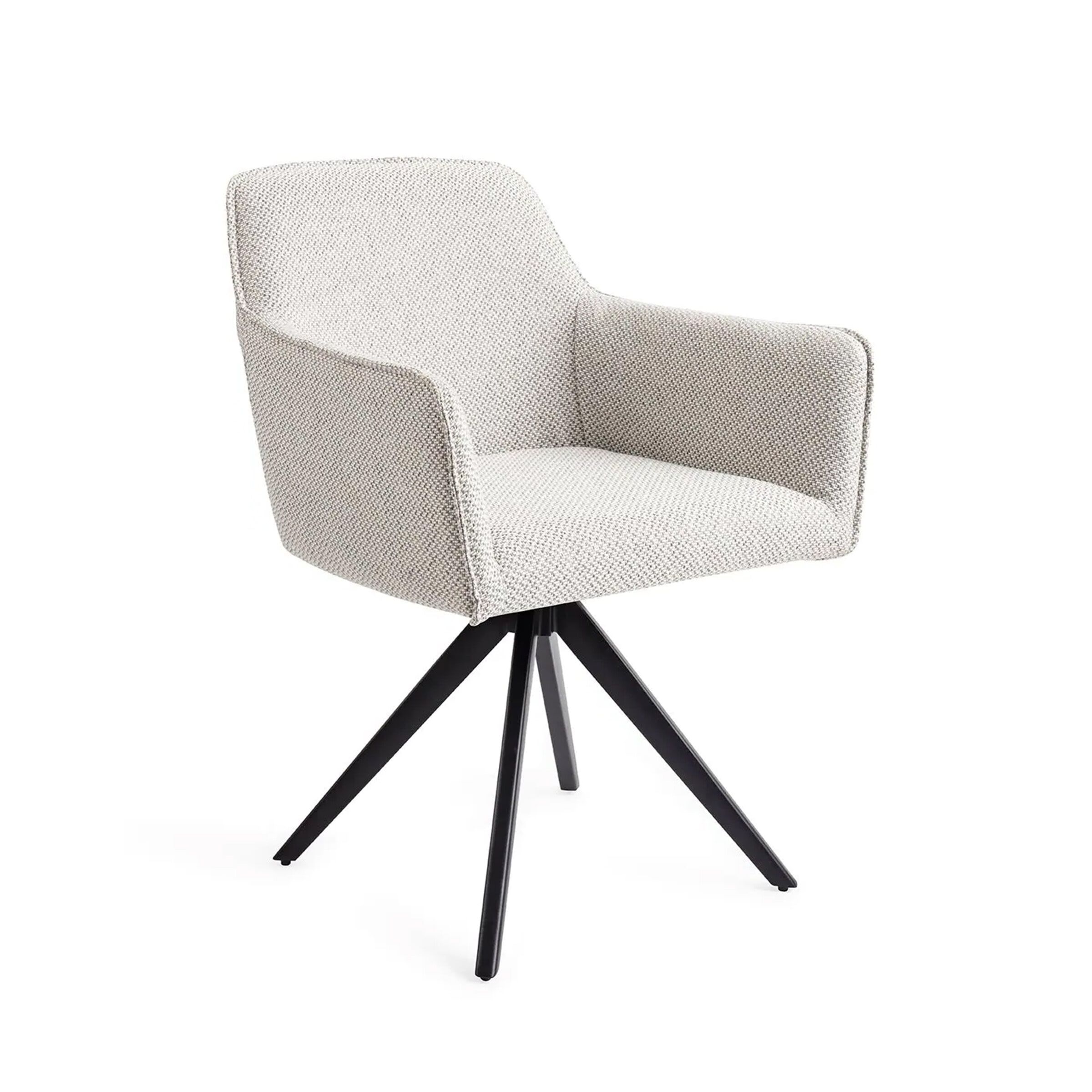 Jesper Home Hofu Turn Black – Draaibare eetkamerstoel in Checkers Charm