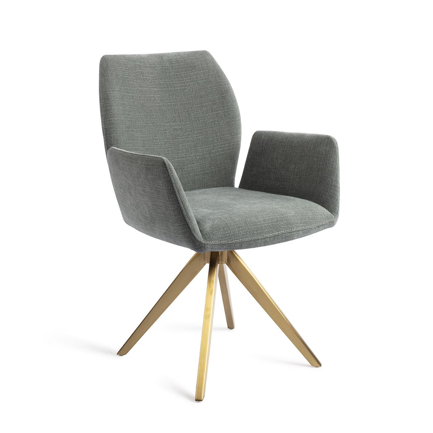 Jesper Home Misaki Turn Gold – Draaibare eetkamerstoel in Breezy Blue