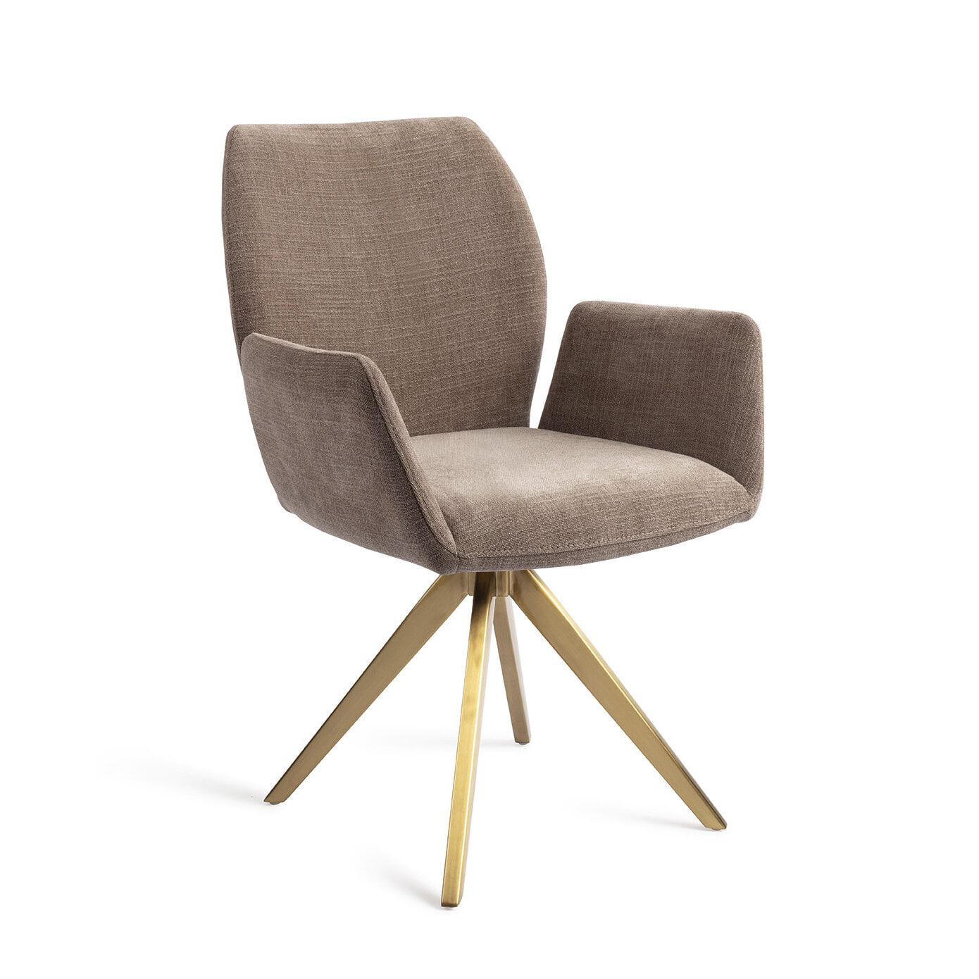 Jesper Home Misaki Turn Gold – Draaibare eetkamerstoel in Mocha Mist