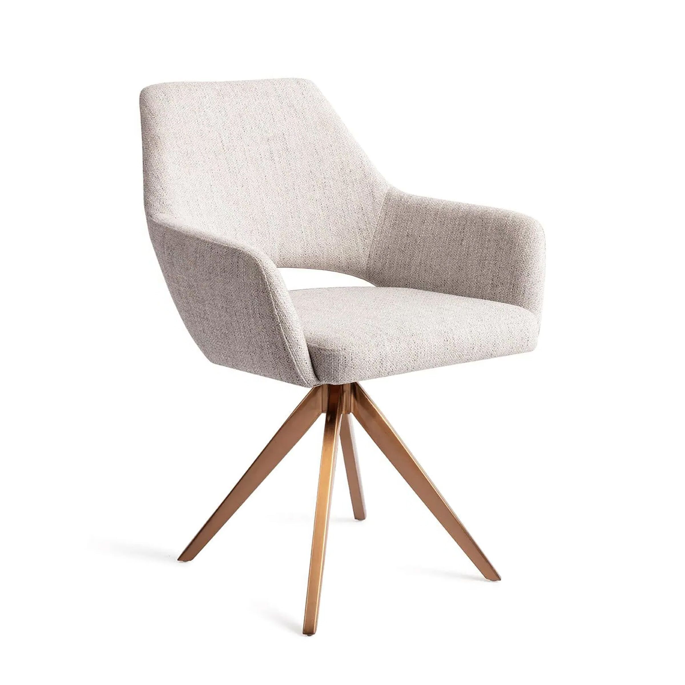 Jesper Home Yanai Turn eetkamerstoel – Tijdloos design in rose gold en pigeon