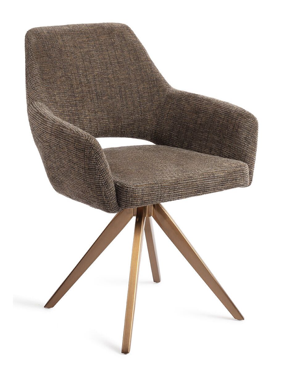 Jesper Home Yanı Eetkamerstoel – Strak Design in Checked Chestnut