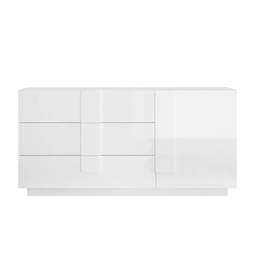 Jupiter dressoir 181 cm – hoogglans wit met 1 deur en 3 lade