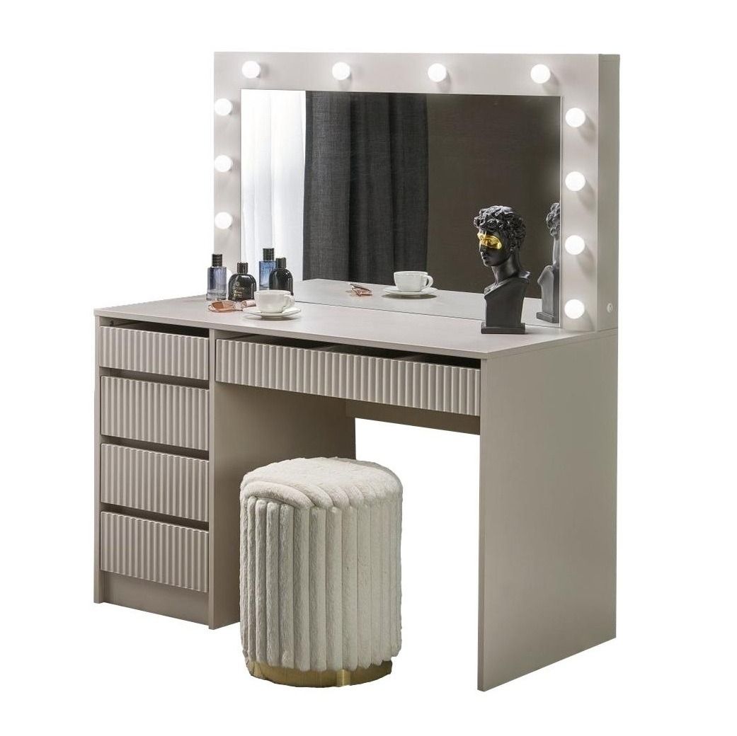 Kaptafel Charme Kashmir – Elegante 120 cm make‑uptafel met spiegel en LED