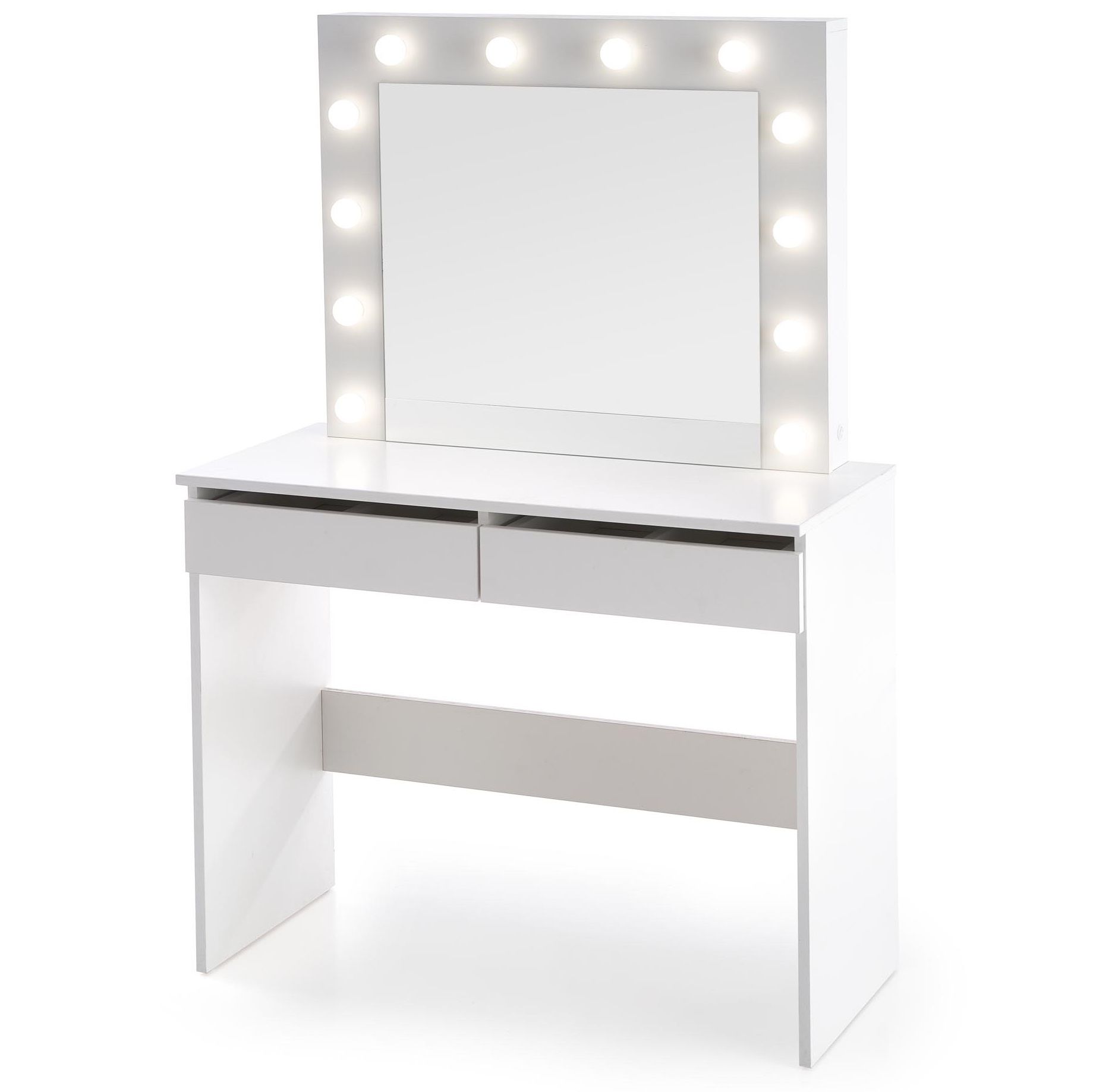 Kaptafel Charme wit 94 cm – Stijlvolle make‑uptafel met spiegel en LED‑verlichting