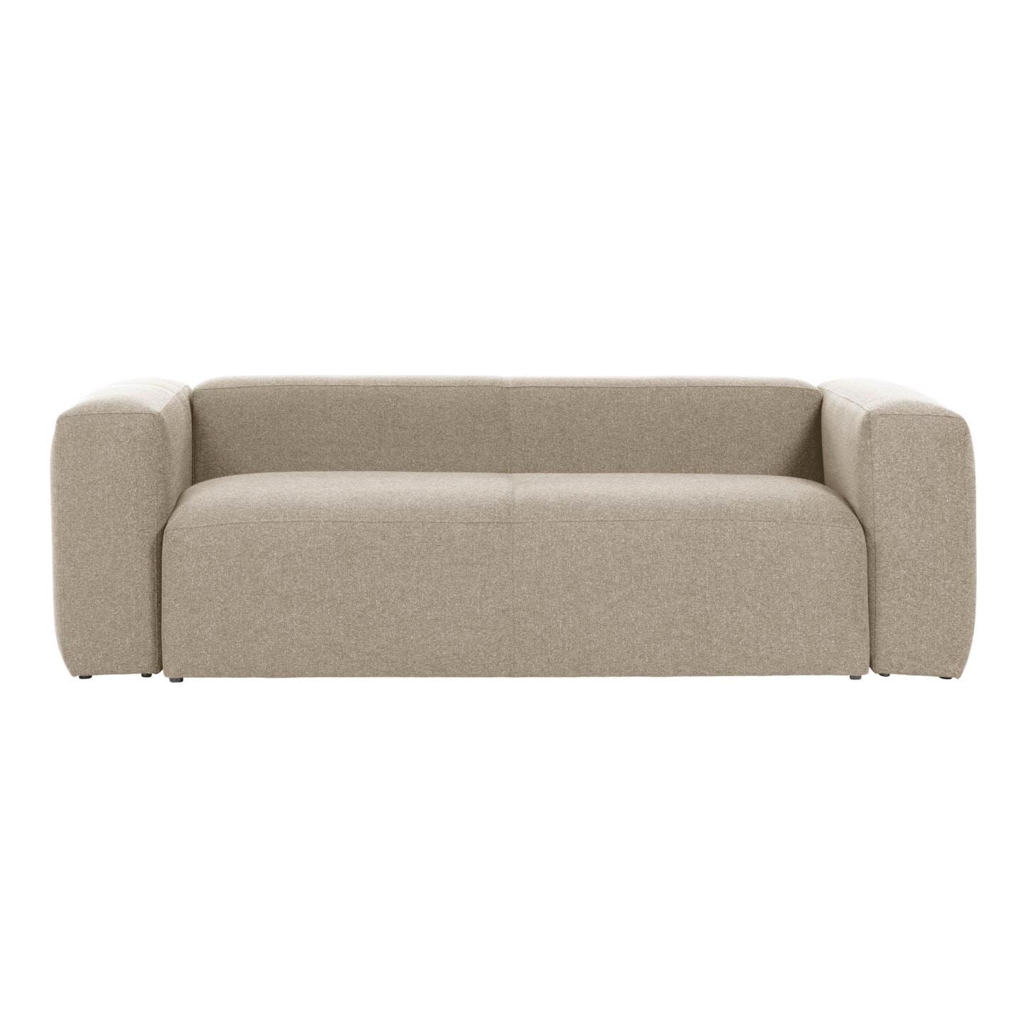 Kave Home 2‑zits bank Blok 210 cm – stijlvolle beige chenillebank