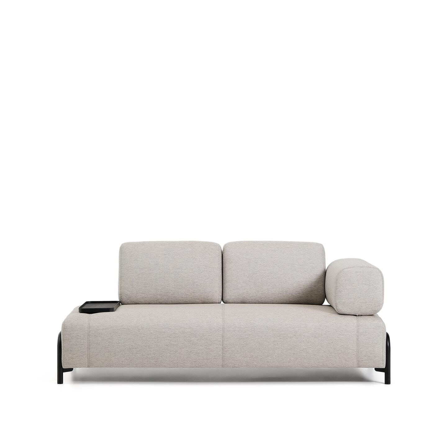 Kave Home 2‑zits bank met afneembaar dienblad – stijlvol comfort in Beige