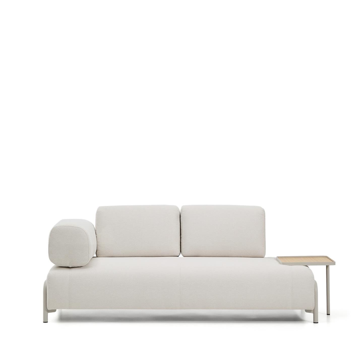 Kave Home 2‑zitsbank met bijzettafel – Beige, multifunctioneel en duurzaam