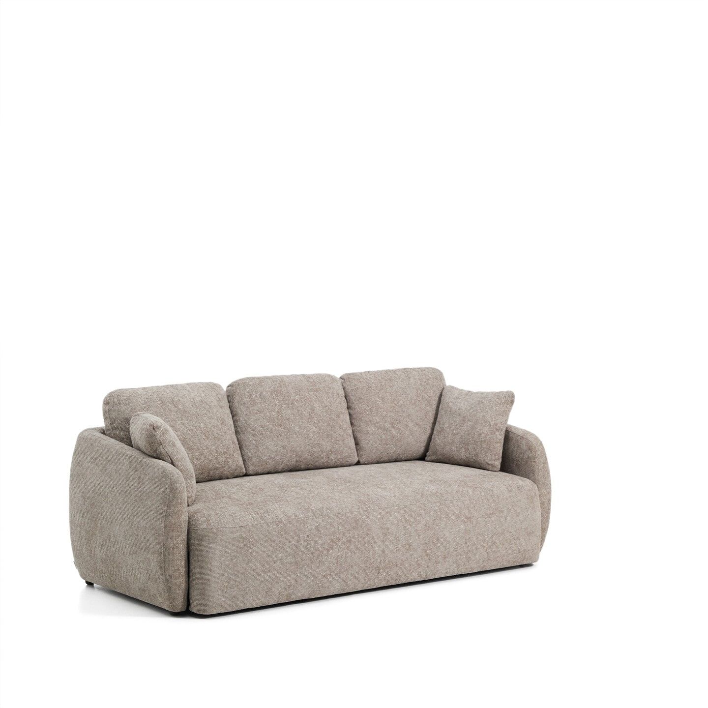 Kave Home 3‑zit slaapbank Laira in zachte taupe chenille – stijlvol en functioneel