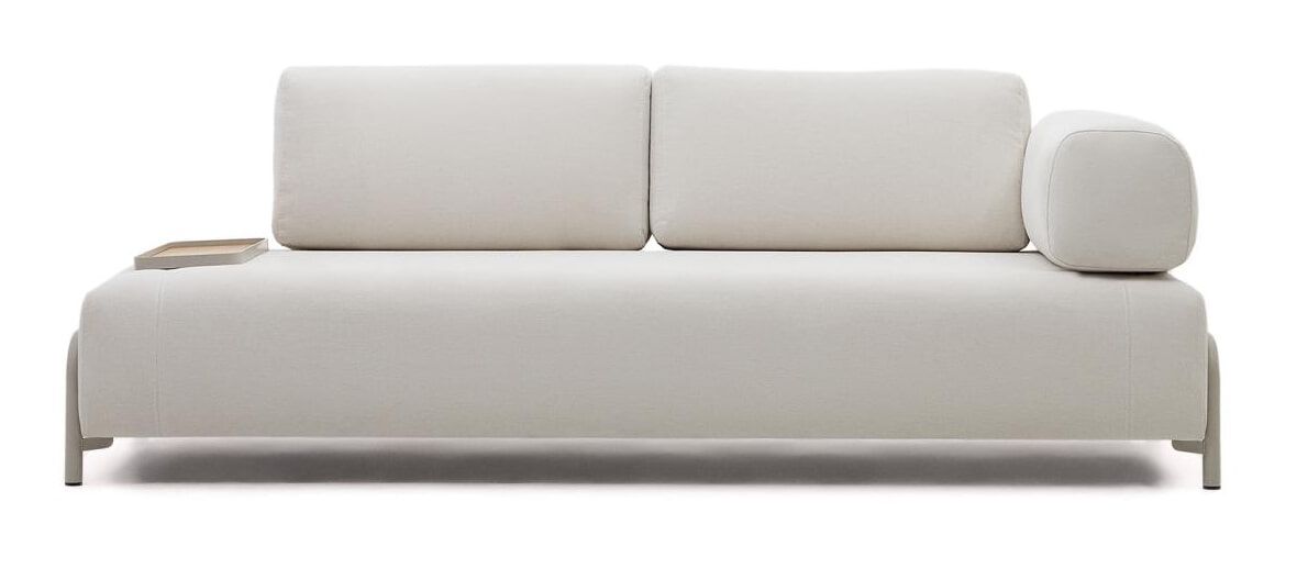 Kave Home 3‑Zits Bank Compo met Linkerblad – Luxe Chenille in Beige