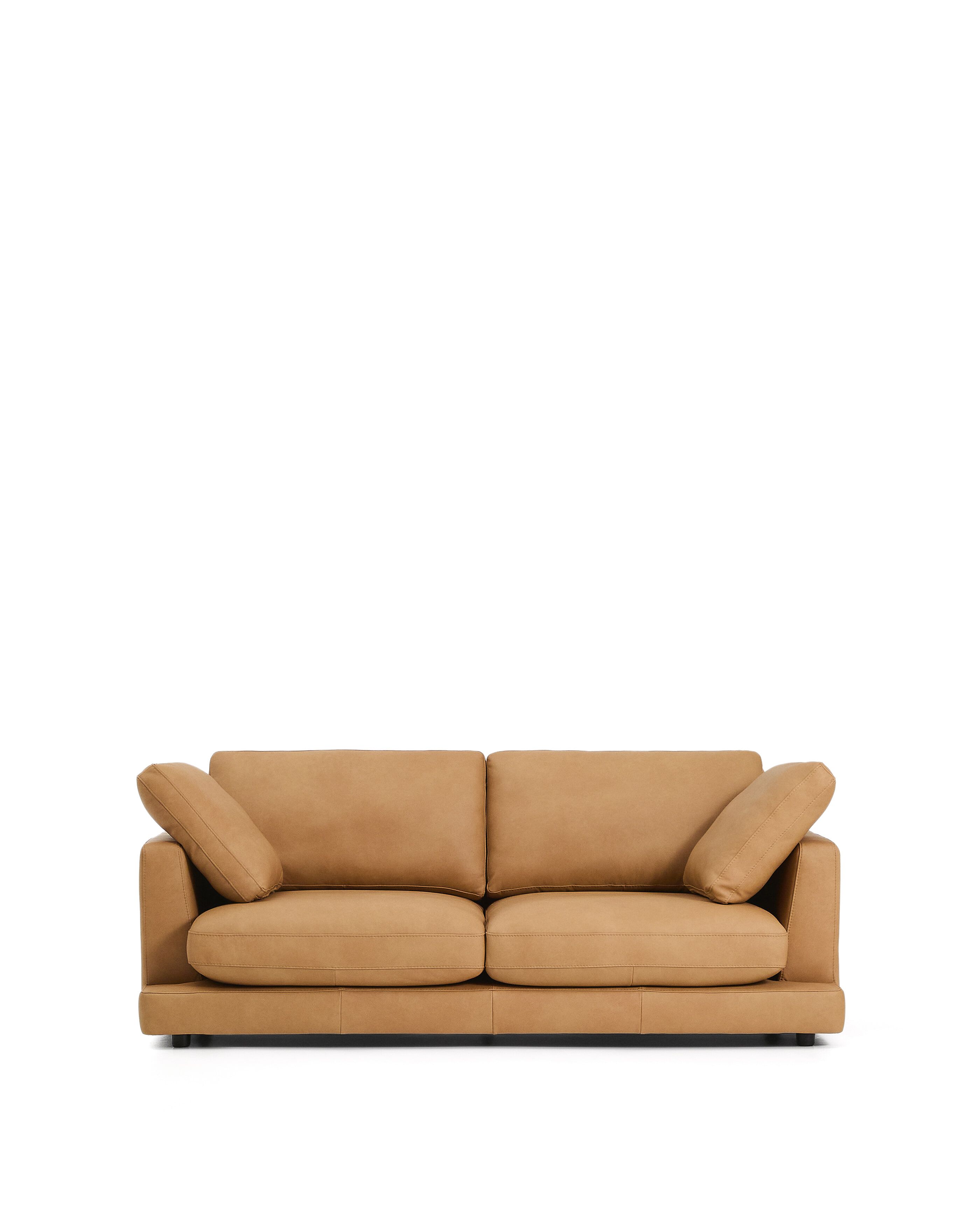 Kave Home 3‑zits bank Gala Leder – Luxe, duurzaam en comfortabel in bruin