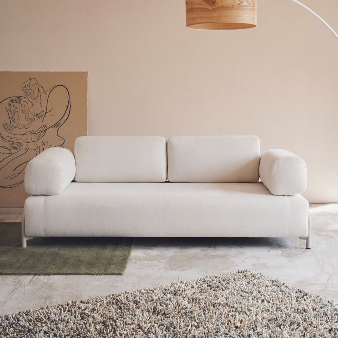 Kave Home 3‑zits Chenille Bank in Beige – Tijdloos Design & Duurzame Comfort