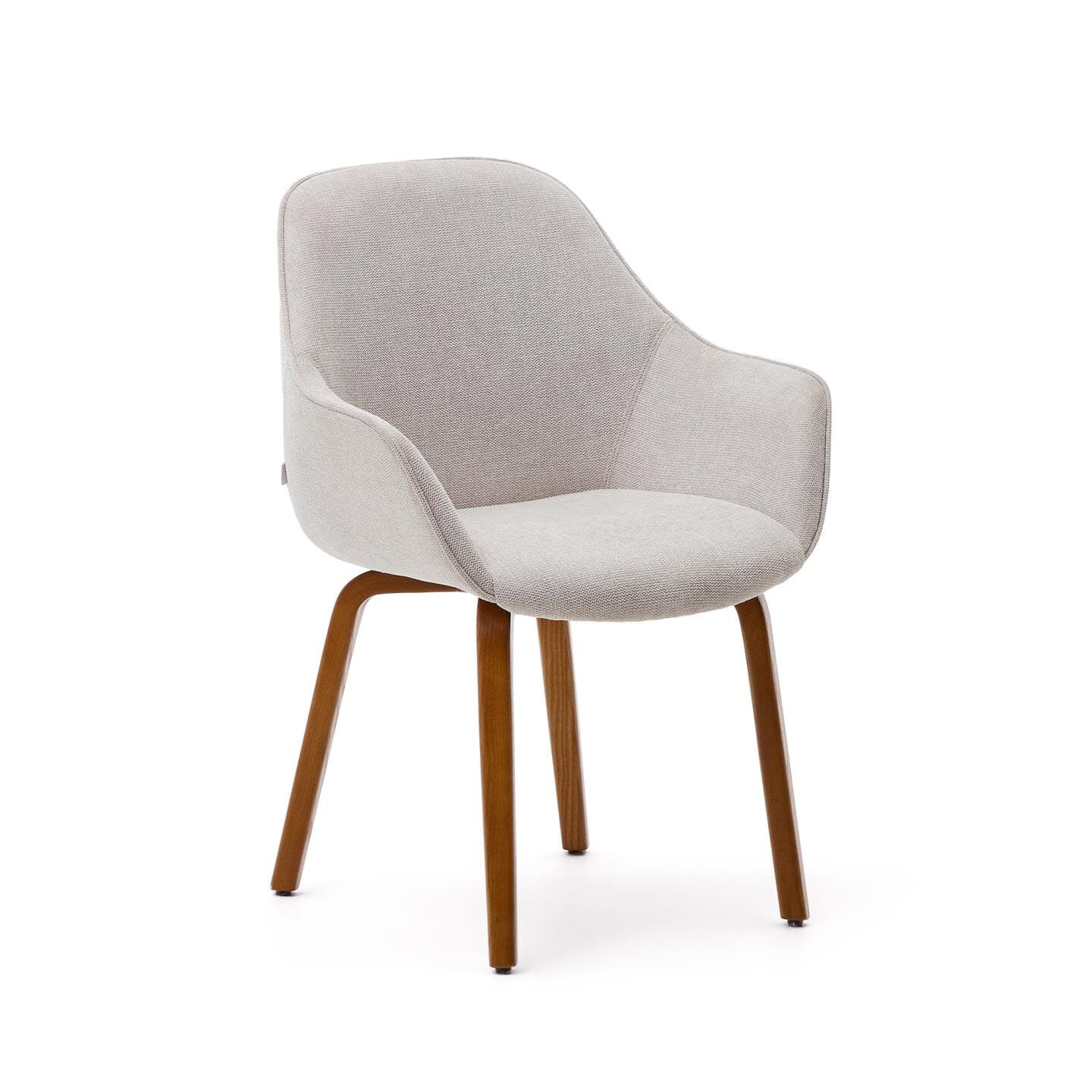 Kave Home Aleli Chenille eetkamerstoel – Beige, stijlvol comfort voor elk thuis