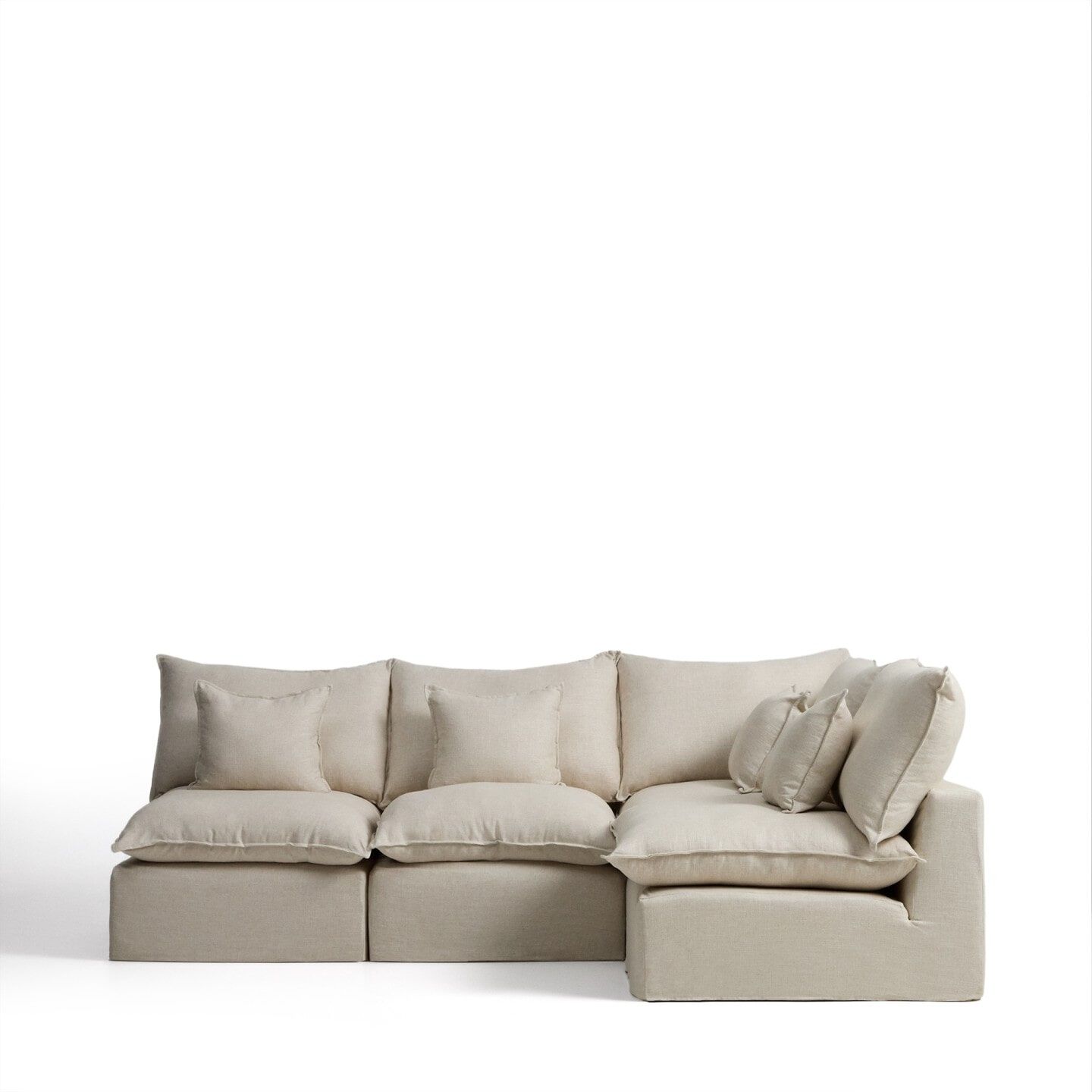 Kave Home Anarela 4‑zit Hoekbank rechts – Luxe beige modulair comfort