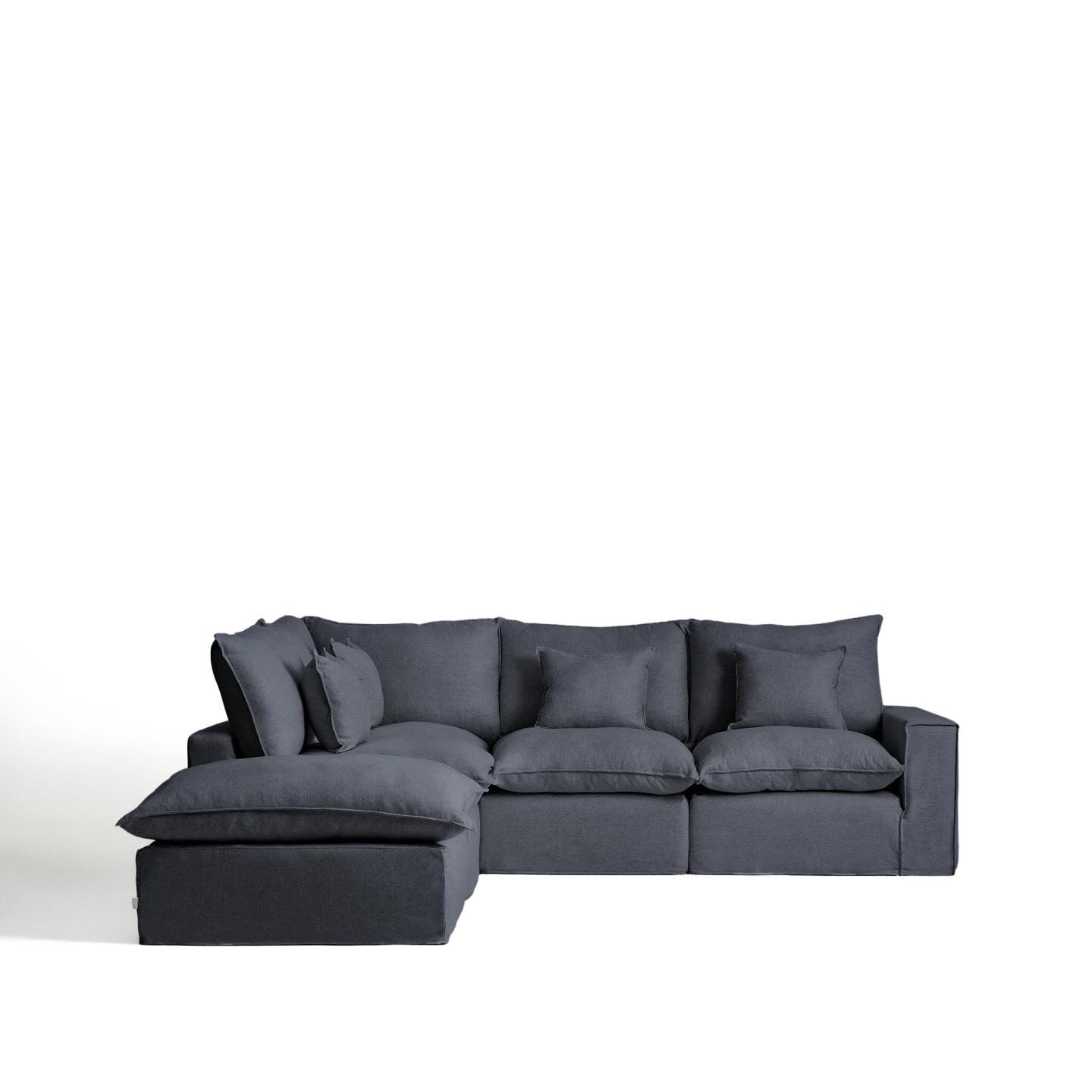 Kave Home Anarela 4‑zitbank links – Donkergrijs, modulair comfort voor jouw woonkamer
